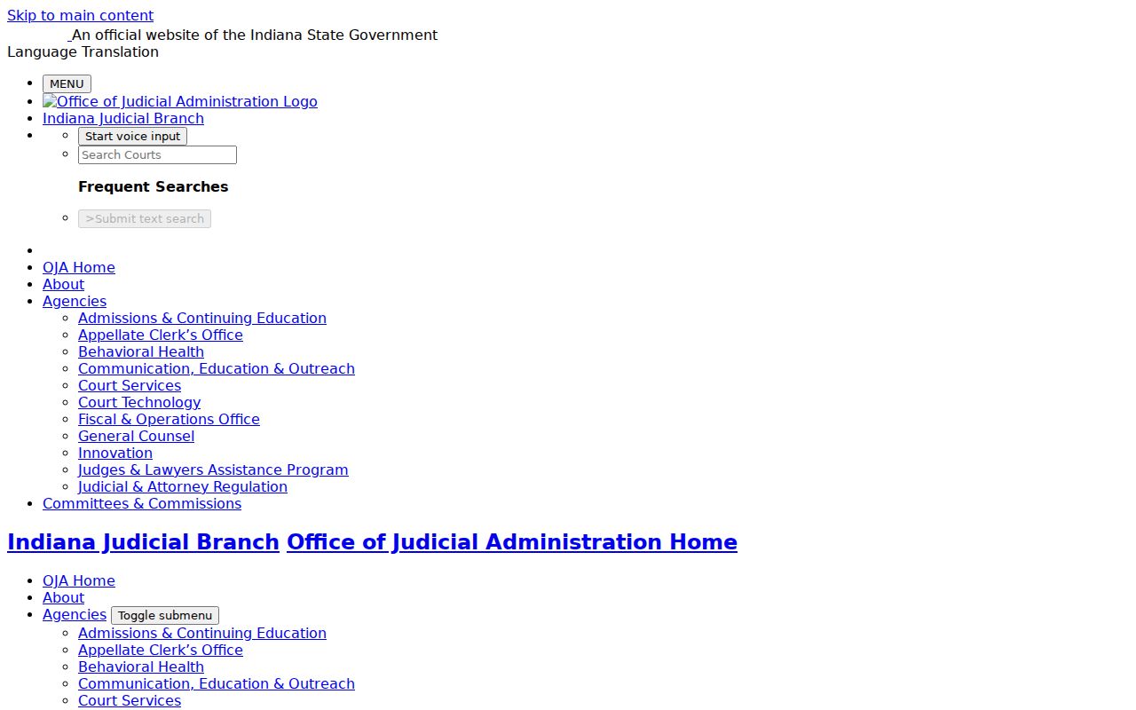 Indiana bench warrant court reminder text service participation description