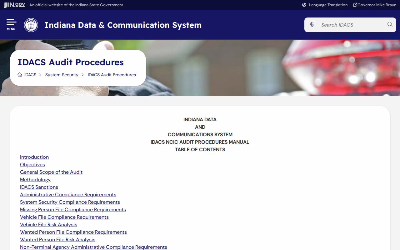 Indiana arrest warrant IDACS policy text on authorized access and confirmation